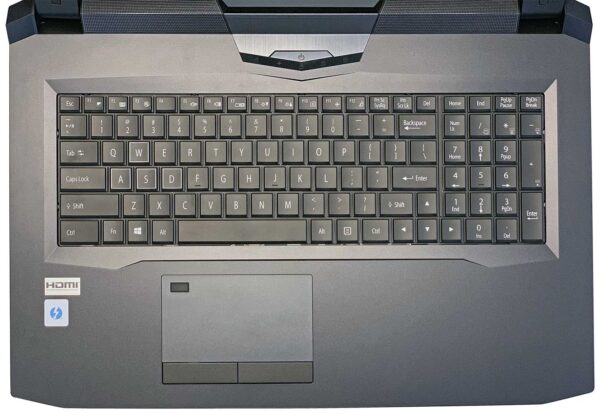 A laptop keyboard with the keys on it.