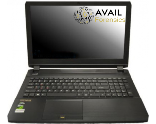 A laptop computer with the avail forensics logo on it.