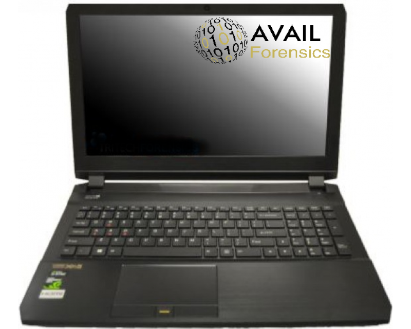 A laptop computer with the avail forensics logo on it.