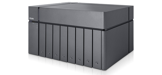 A large black box with many different drives.