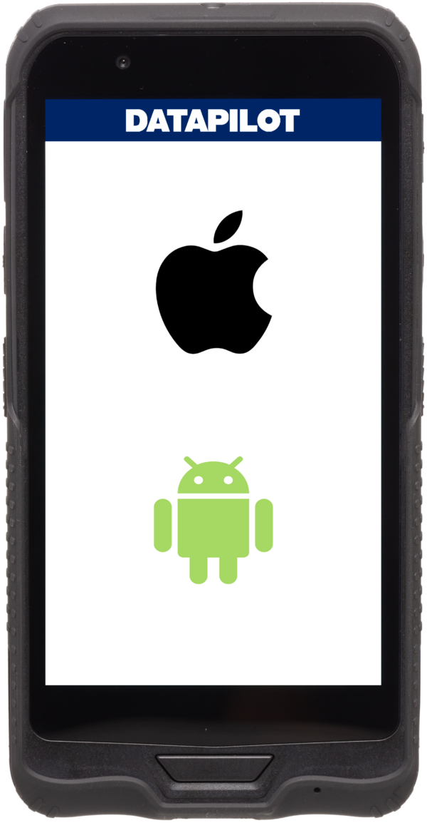 A picture of an iphone and android.