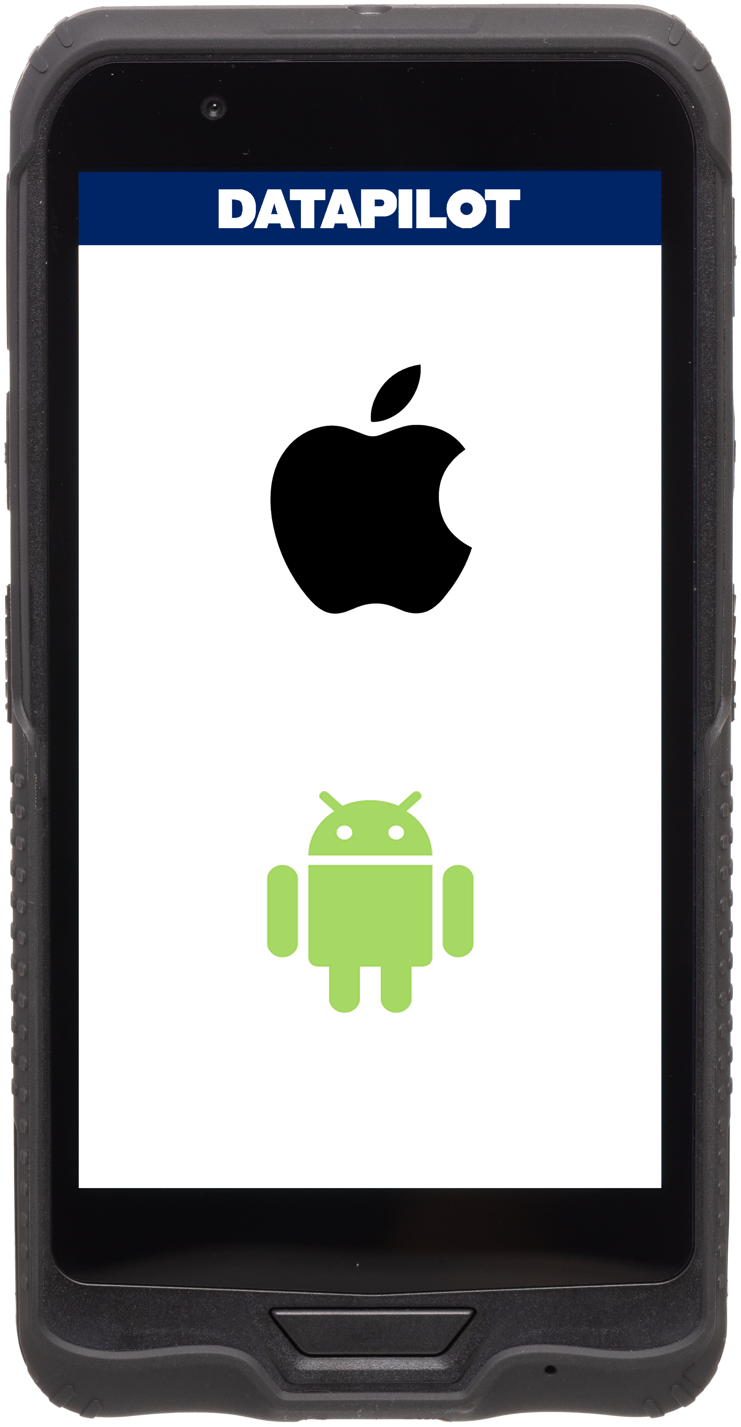 A picture of an iphone and android.