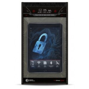 A tablet with an image of a padlock on it.