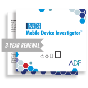 A picture of the cover of an adf mobile device investigator manual.