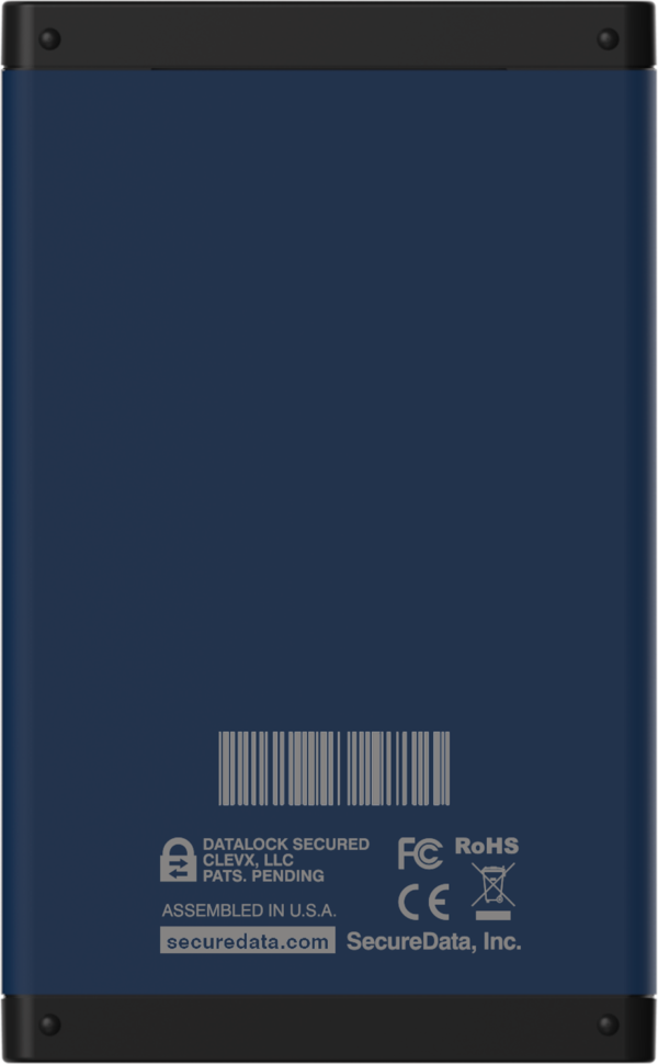 A blue cover with a bar code on it.