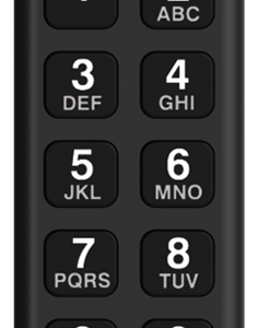 A close up of the number pad on a remote control