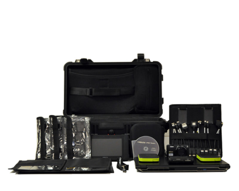 A black case with many different tools in it.