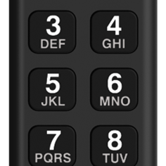 A close up of the number pad on a remote control